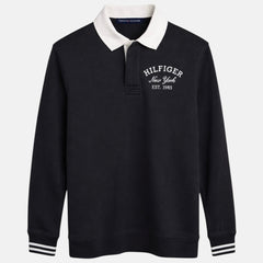 TH HILFIGER CONTRAST COLLAR SWEATSHIRT (BLACK)