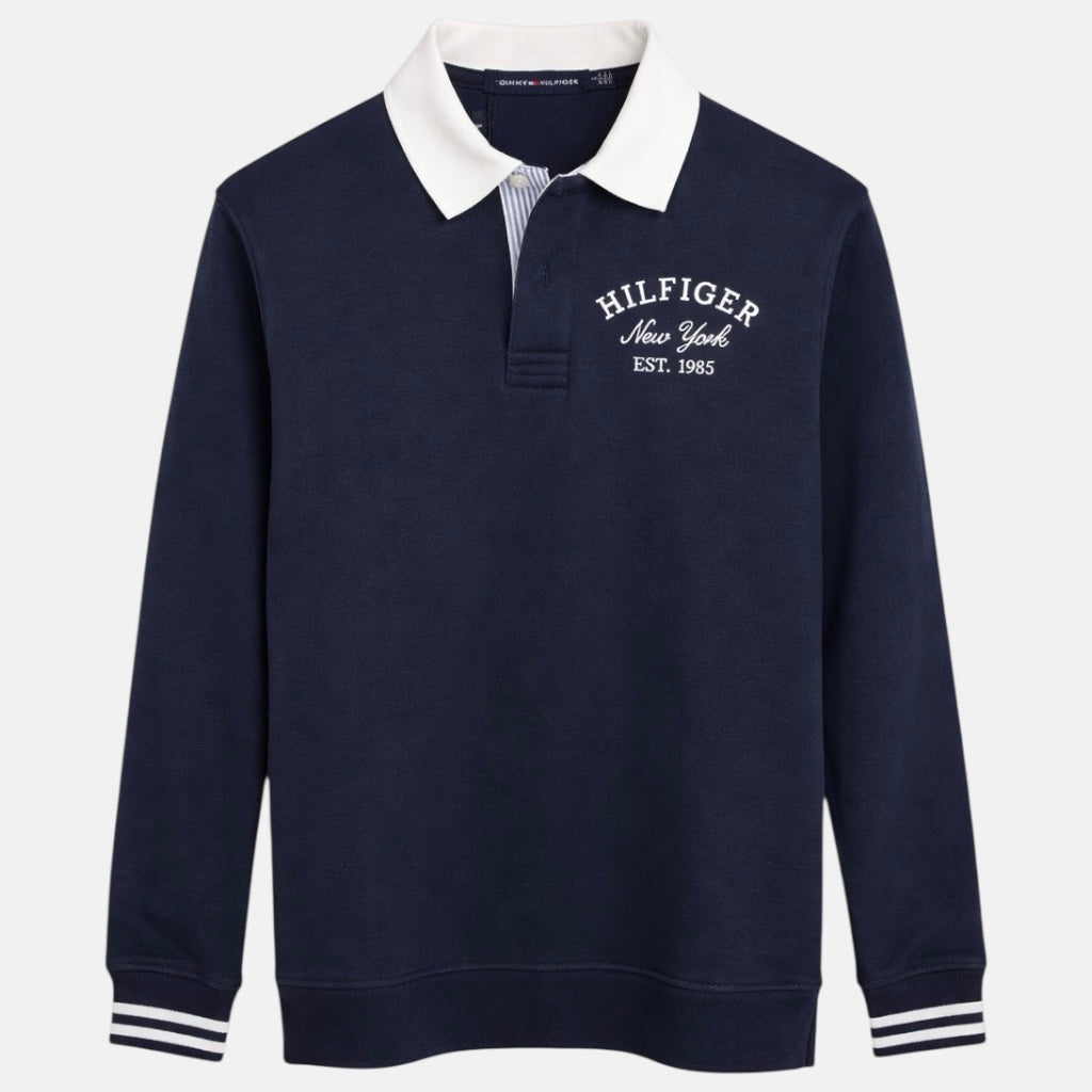 TH HILFIGER CONTRAST COLLAR SWEATSHIRT (NAVY BLUE)