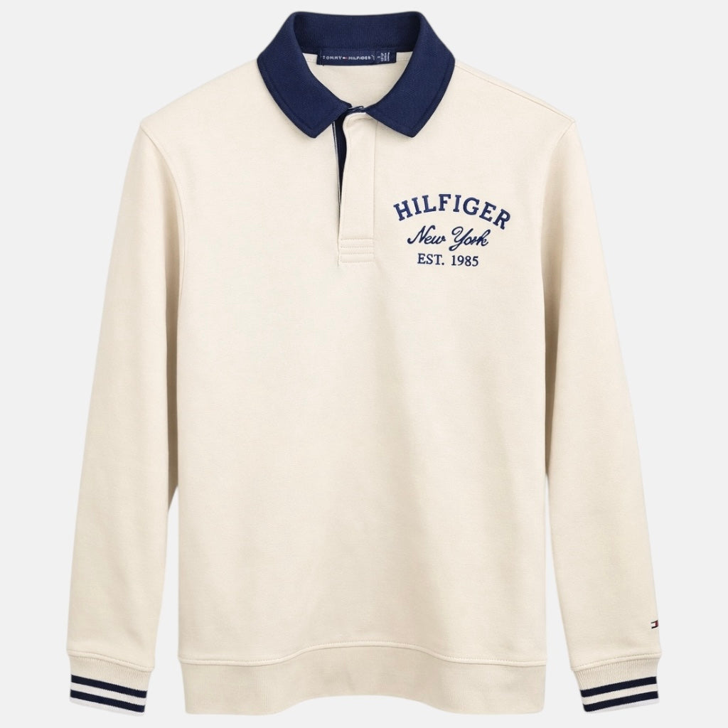 TH HILFIGER CONTRAST COLLAR SWEATSHIRT (BEIGE)