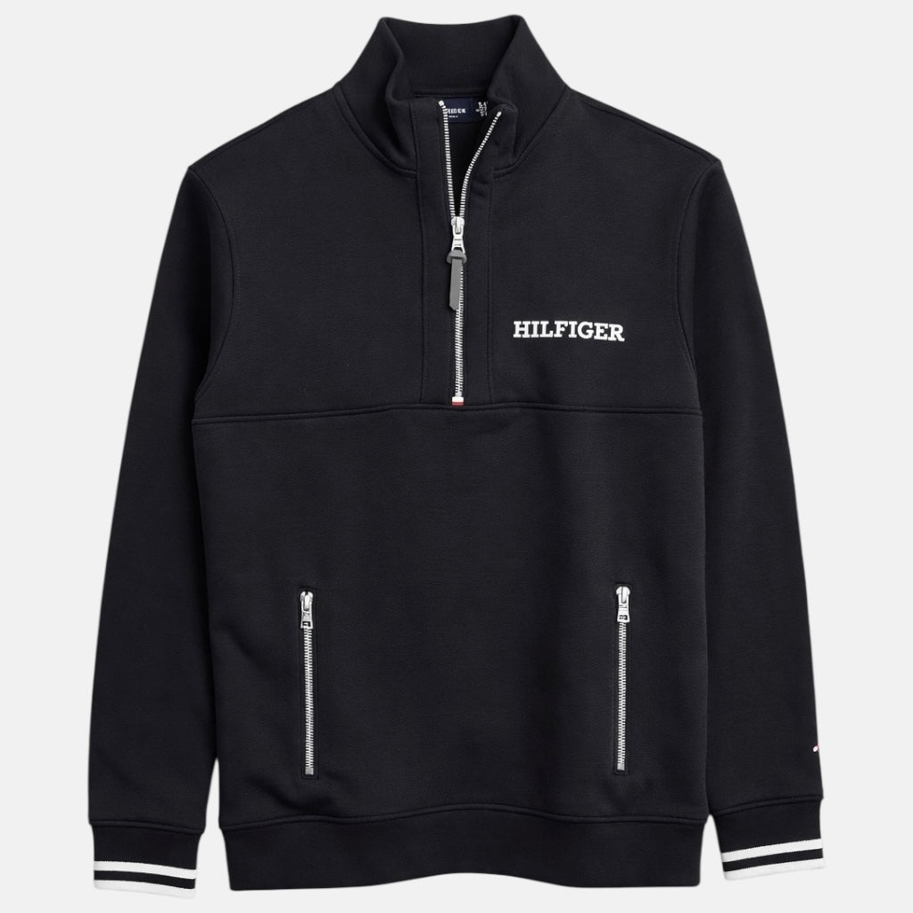 TH HILFIGER PREMIUM MONO TYPE ZIP UP (BLACK)