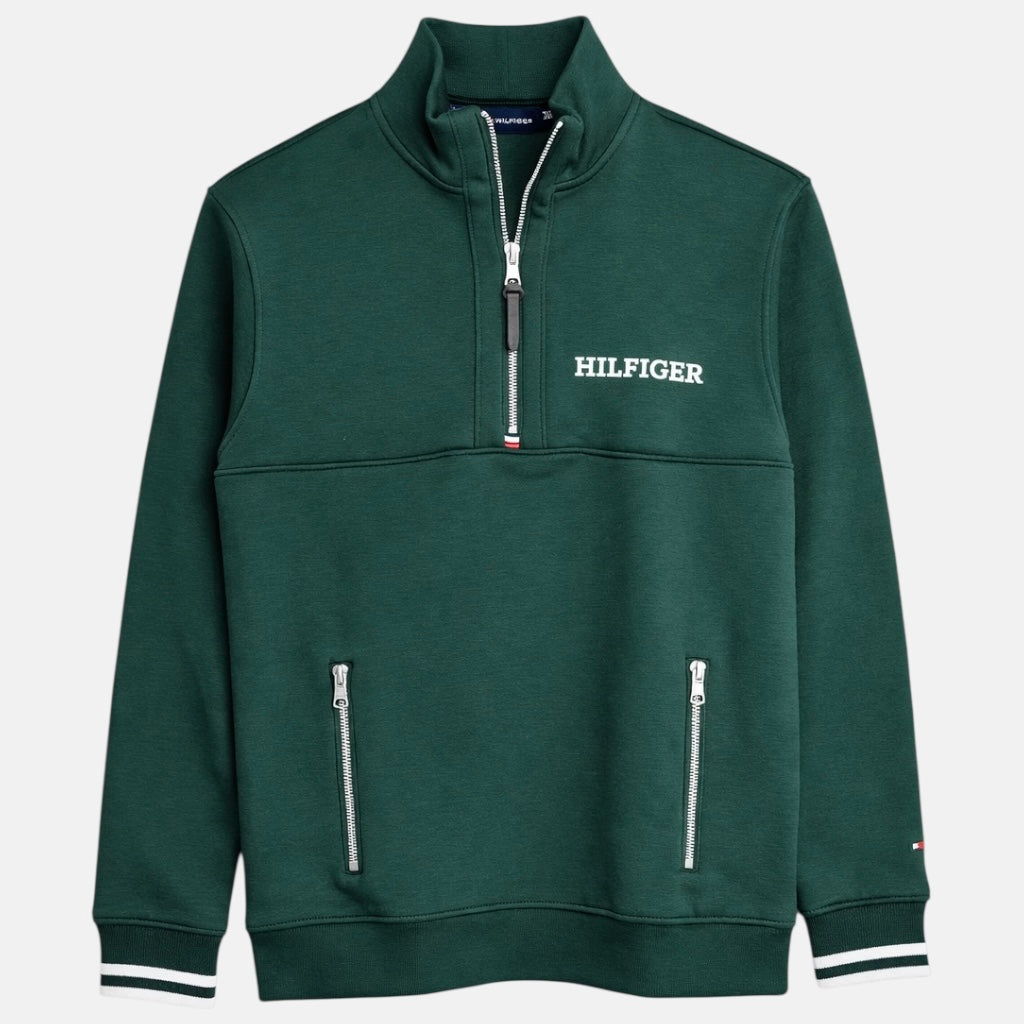 TH HILFIGER PREMIUM MONO TYPE ZIP UP (GREEN)