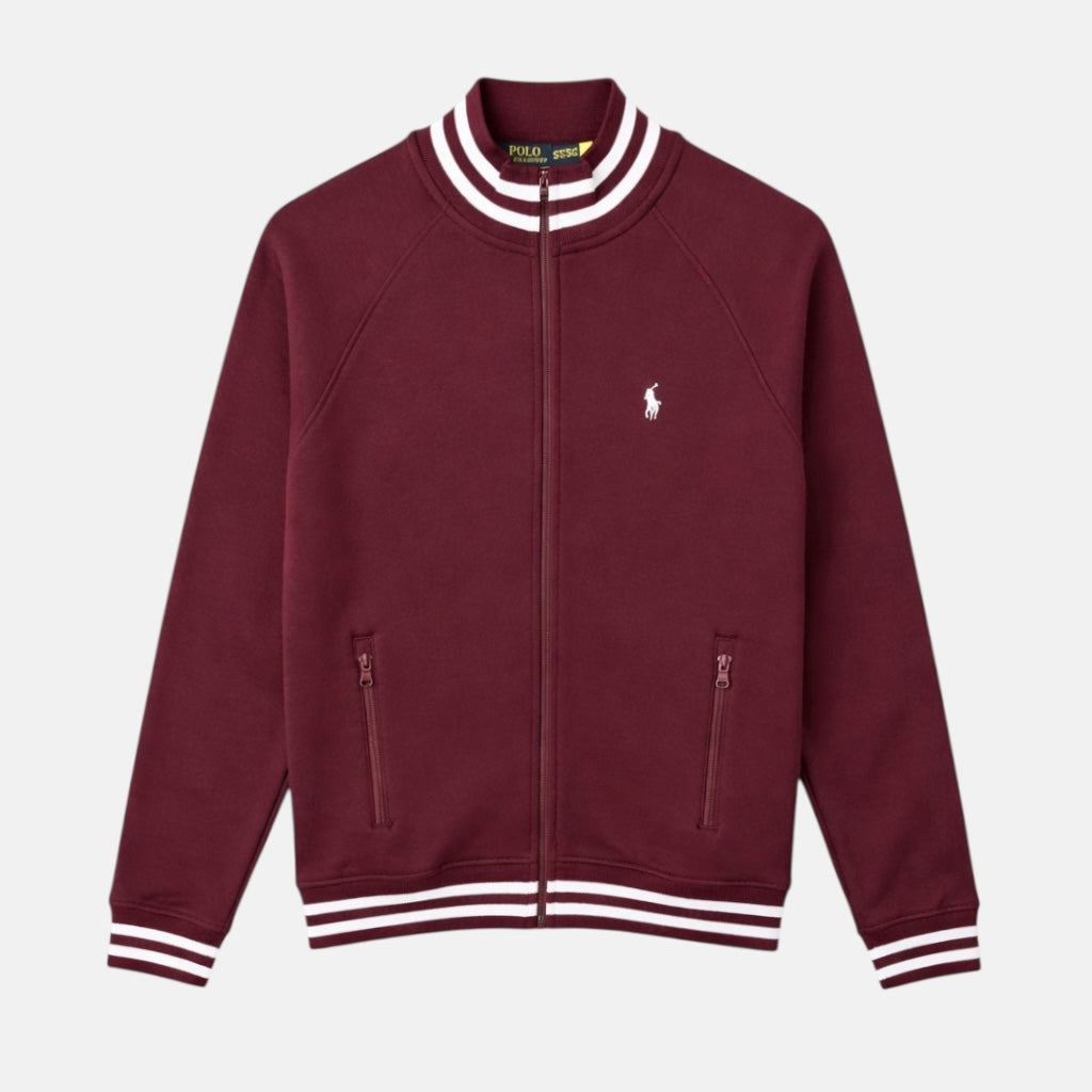 RL PREMIUM COTTON FLEECE DOUBLE KNIT TRACK JACKET (MAROON)