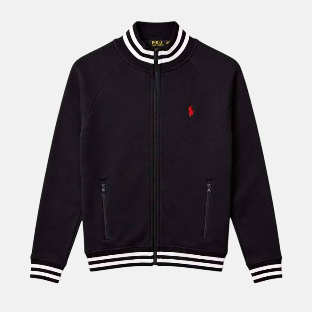 RL PREMIUM COTTON FLEECE DOUBLE KNIT TRACK JACKET (BLACK)