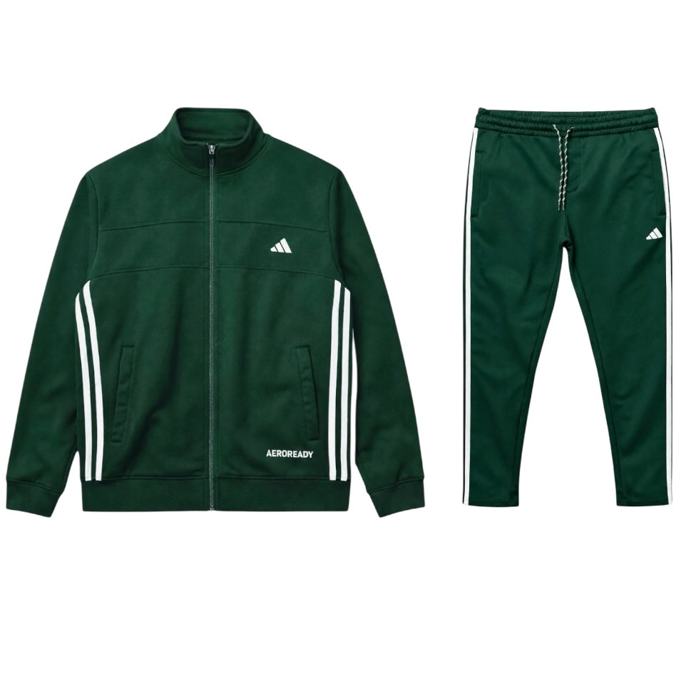 ADDAS PREMIUM FRONT PANEL POLYESTER FLEECE TRACKSUIT (GREEN)