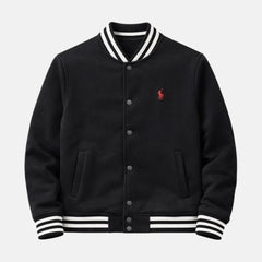RL PREMIUM S/P COTTON FLEECE BASEBALL JACKET (BLACK)