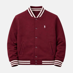 RL PREMIUM S/P COTTON FLEECE BASEBALL JACKET (MAROON)