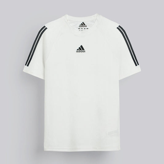 ADDAS Imported Mesh Shoulder Dri Fit T-Shirt (White)