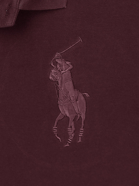 RL Premium Big Pony Self Emb Polo shirt (Maroon)