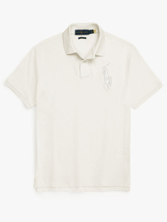 RL Premium Big Pony Self Emb Polo shirt (Off-White)