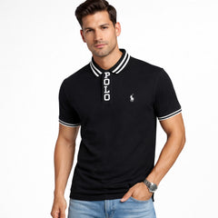 RL Premium Placket Polo Shirt (Black)