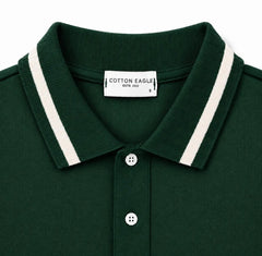 CE HERITAGE PIQUE COTTON POLO SHIRT (GREEN)