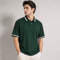 CE HERITAGE PIQUE COTTON POLO SHIRT (GREEN)