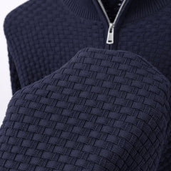 G.A.N.T IMPORTED BASKET WEAVE KNITTED SWEATER (NAVY BLUE)