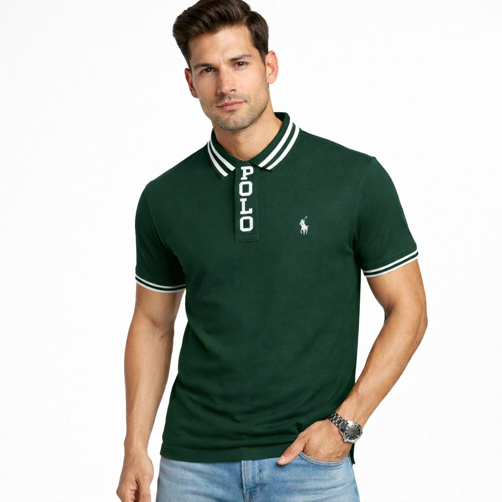 RL Premium Placket Polo Shirt (Green)
