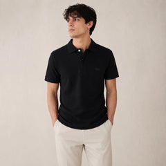 LCSTE PARIS STRETCH PIQUE COTTON POLO SHIRT (BLACK)