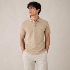 LCSTE PARIS STRETCH PIQUE COTTON POLO SHIRT (KHAKI)