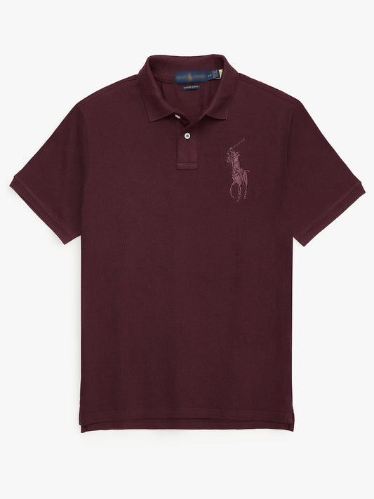 RL Premium Big Pony Self Emb Polo shirt (Maroon)