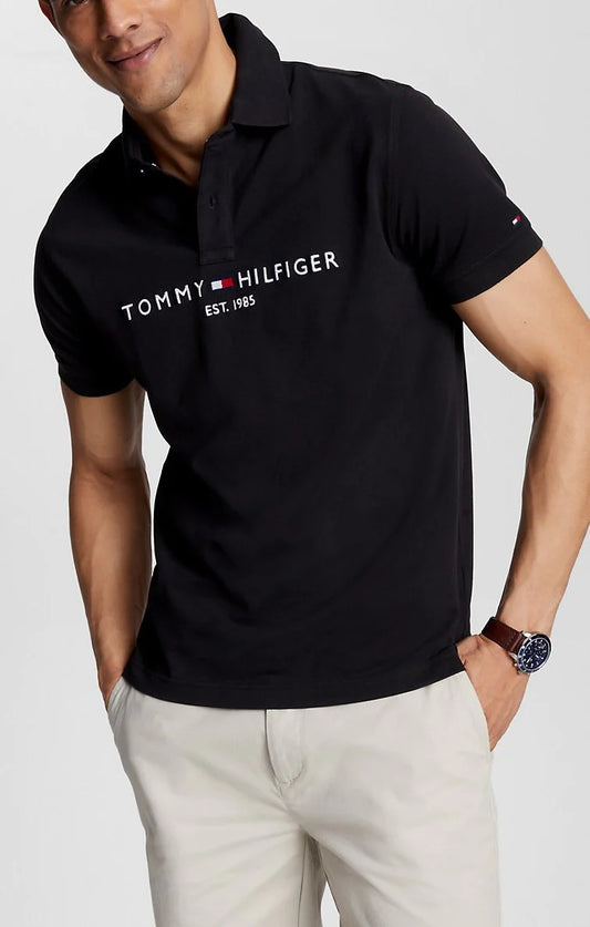 Tommy Premium Self Emb Polo Shirt (Black)