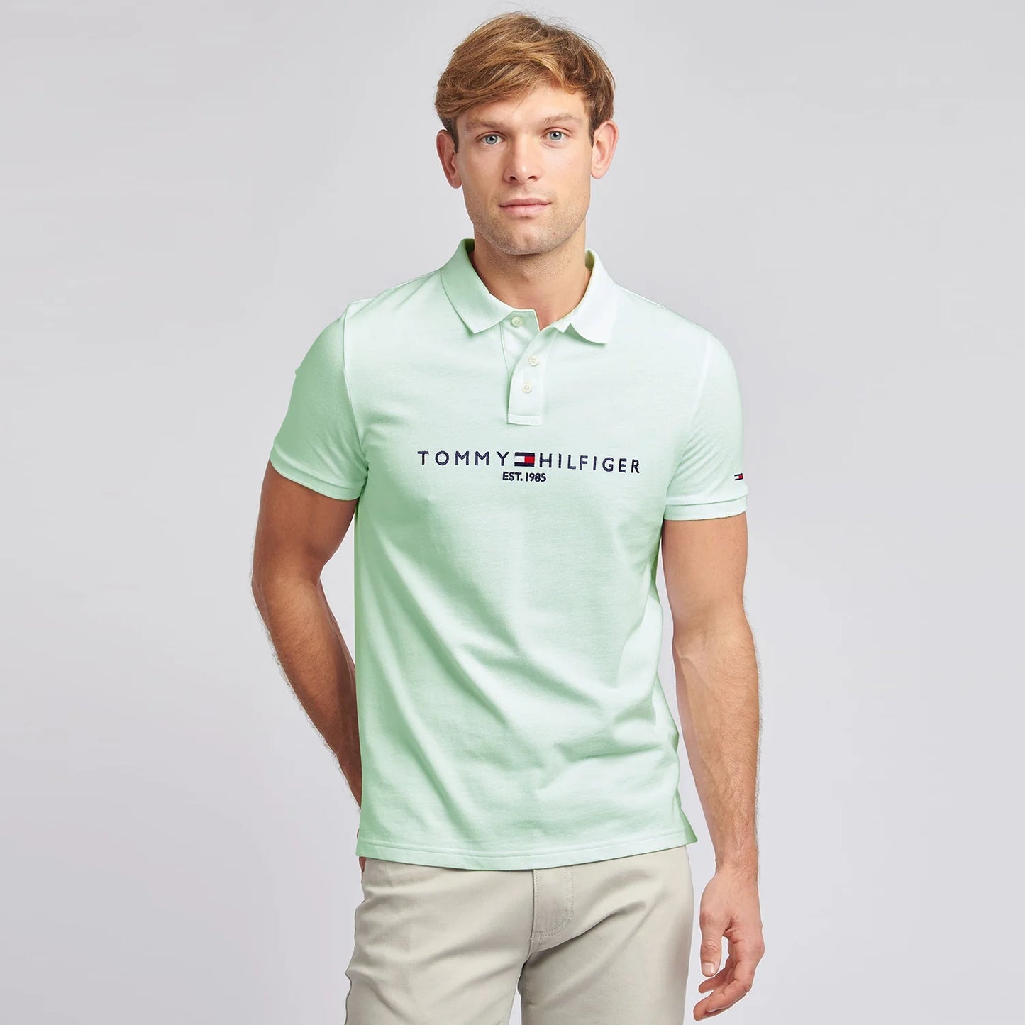 Tommy Premium Self Emb Polo Shirt (Sea-Green)