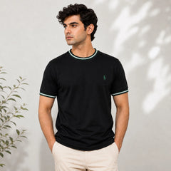 RL SMALL PONY CREW TIPPED T-SHIRT (BLACK)