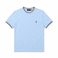 RL SMALL PONY CREW TIPPED T-SHIRT (SKY)