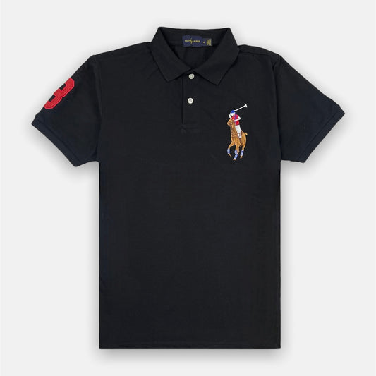 RL Premium Big Horse Polo Shirt (Black)