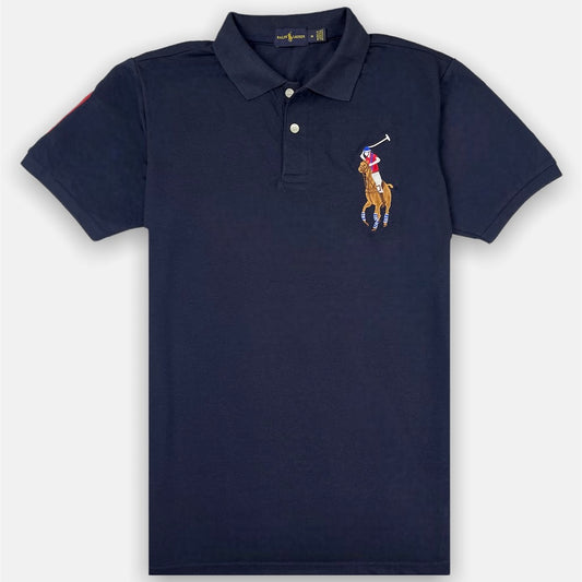 RL Premium Big Horse Polo Shirt (Navy Blue)