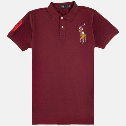 RL Premium Big Horse Polo Shirt (Mehroon)