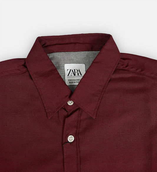 Z.A.R.A Premium Double Pocket Casual Shirt ( Maroon )