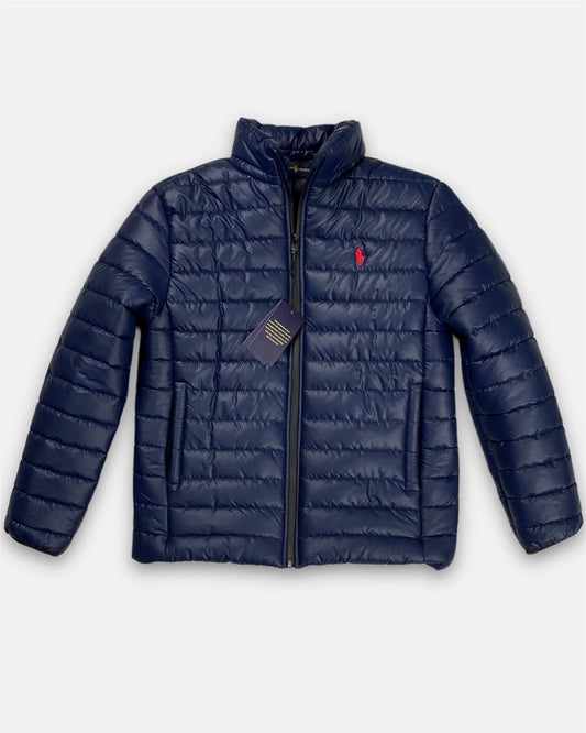 RL Full Sleeves Small Pony Puffer Jacket (Navy Blue)