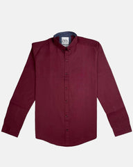Z.A.R.A Premium Plain Casual Shirt (Mehroon)