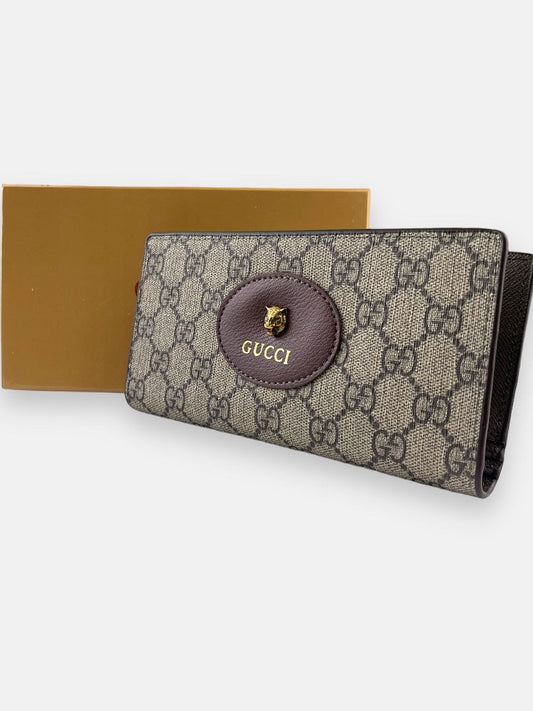 GUCI Imported Men's Long Wallet (Brown)