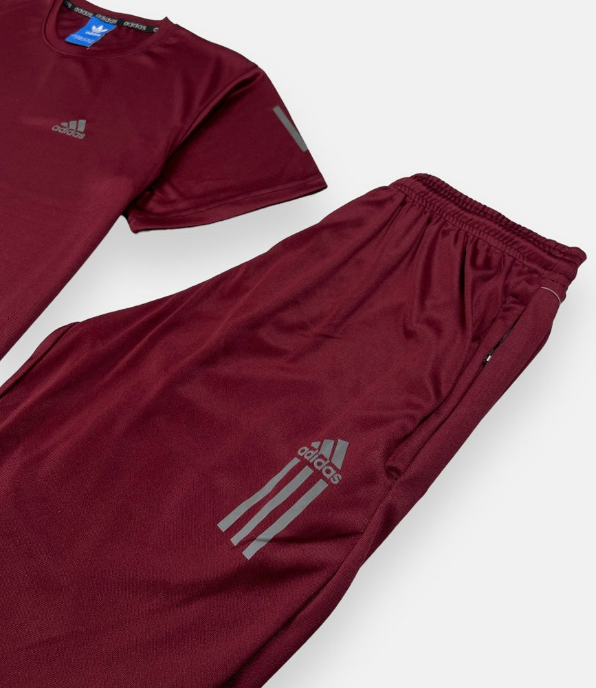 ADDAS Premium Dri-Fit Tracksuit (Maroon)