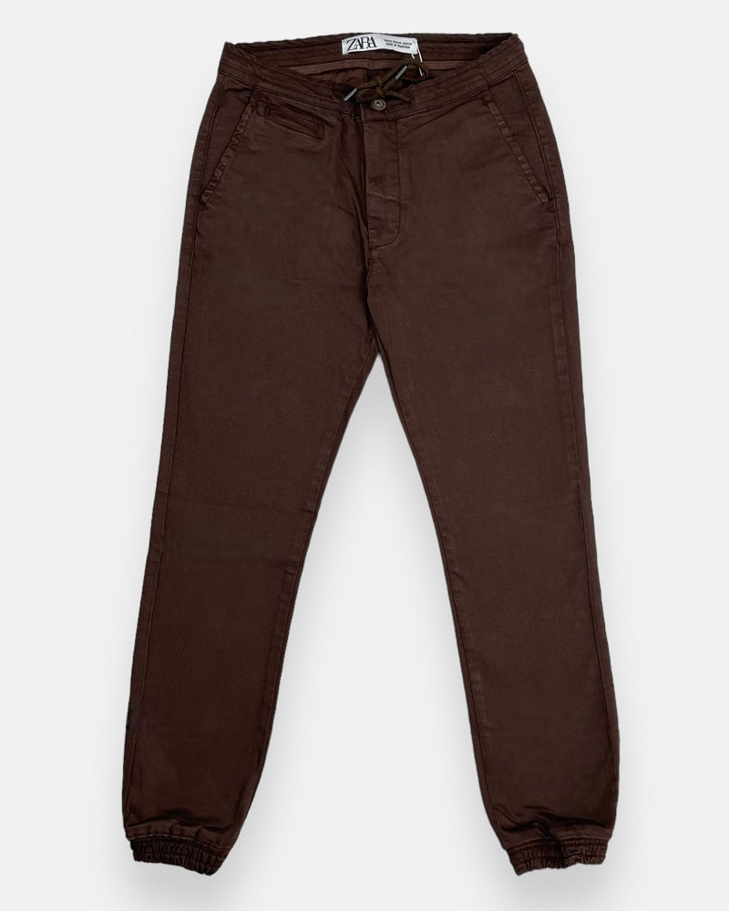 Z.A.R.A Premium Cotton Waist Jogger Trouser (Choclate Brown)