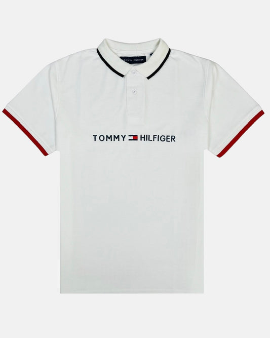 Tommy SLV Tipped Polo Shirt (White)