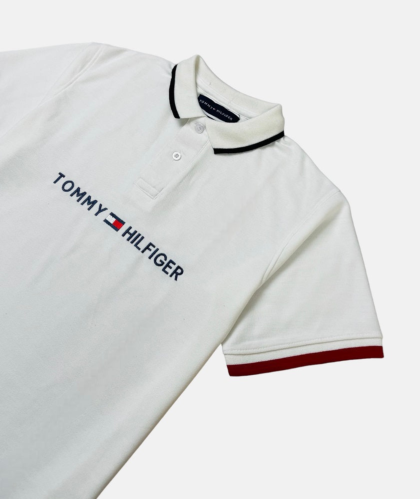 Tommy SLV Tipped Polo Shirt (White)