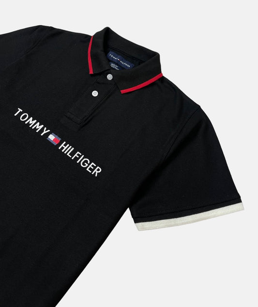 Tommy SLV Tipped Polo Shirt (Black)