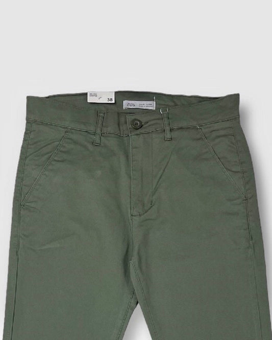 Z.a.r.a Slim Fit Cotton Chino (Olive Green)