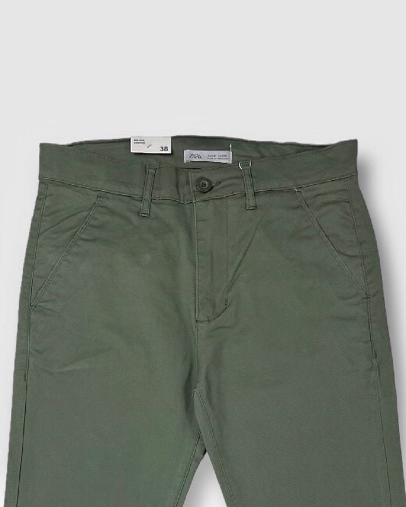 Z.a.r.a Slim Fit Cotton Chino (Olive Green)