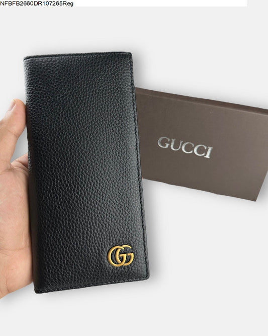 Guci Basic Mens Long Wallet Black 18035C