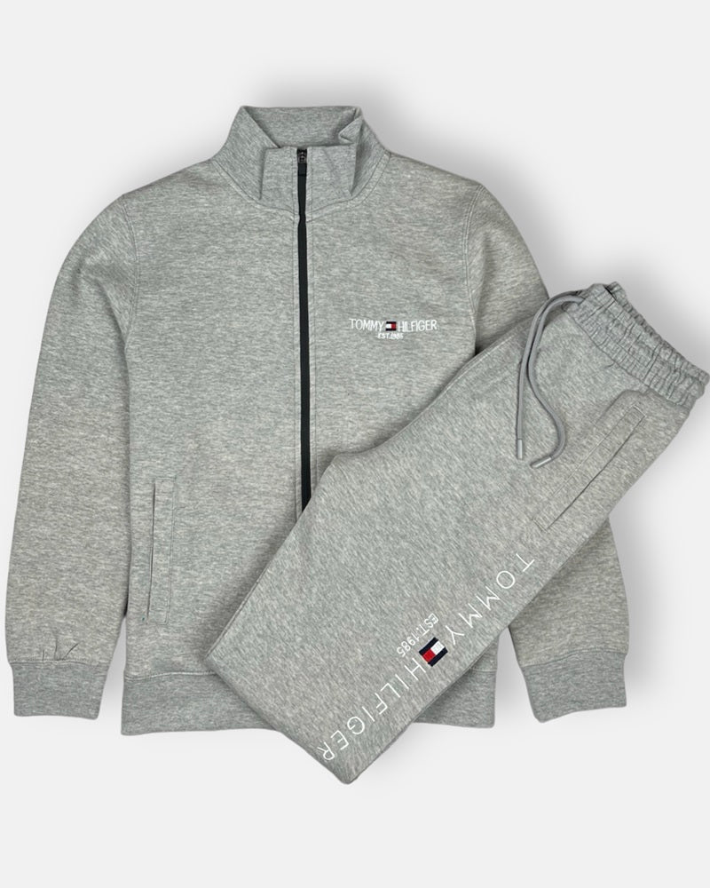 Tommy premium Fleece Tracksuit (Heather Grey)