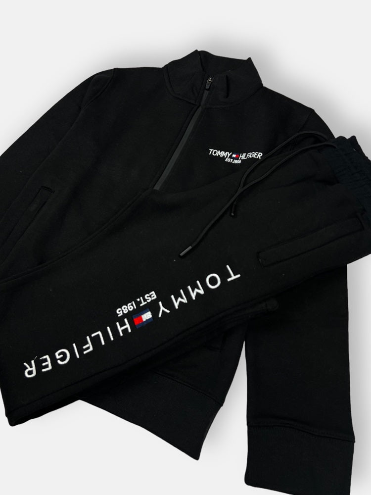 Tommy premium Fleece Tracksuit (Black)