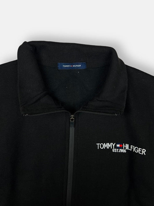 Tommy Premium Cotton Fleece Zipper Jacket (Black)